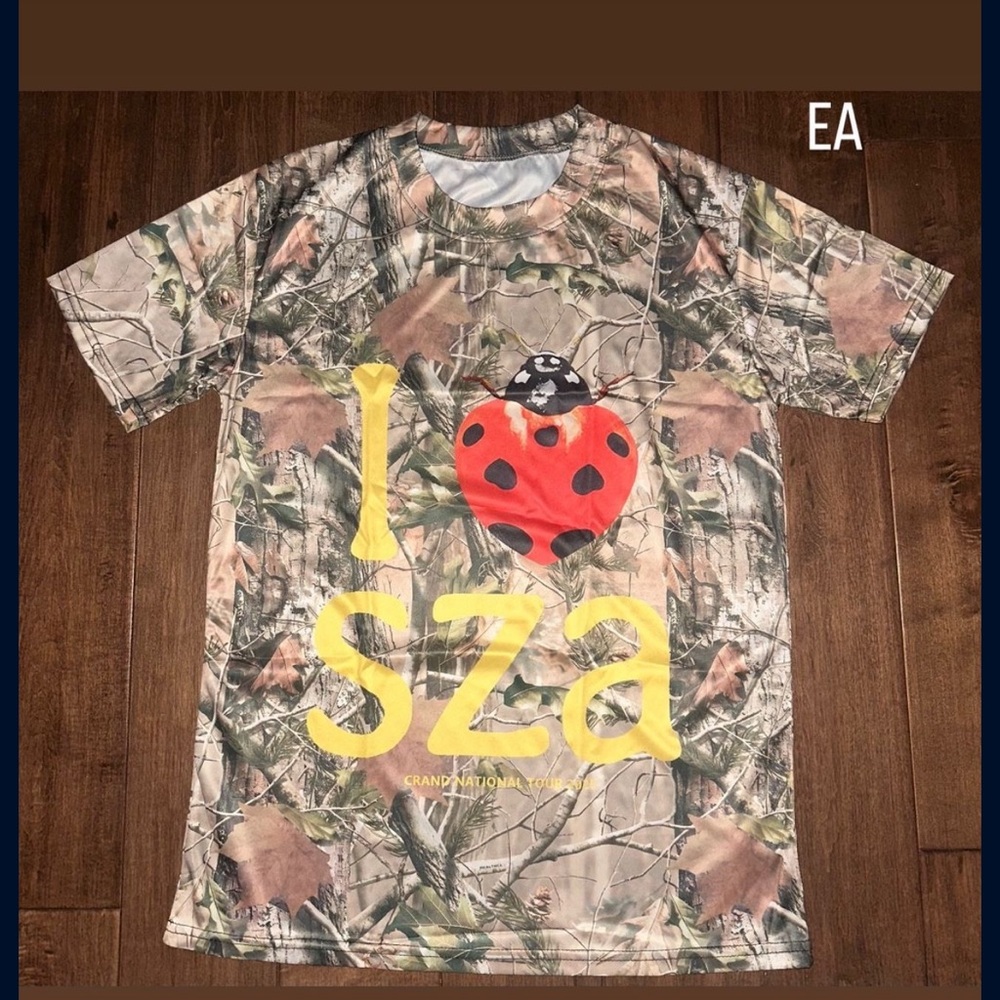 SZA GNX MERCH Kendrick Lamar Sza I Love SZA Camo T-Shirt Tour Exclusive
